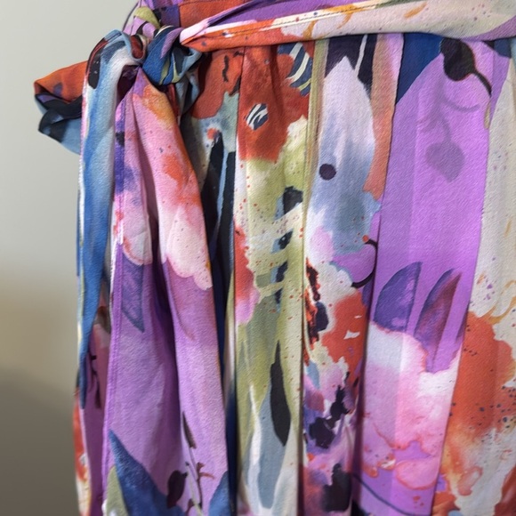 Adrianna Papell 100% Silk Floral Feminine Dress Size 8 Summer Cocktail - Picture 2 of 10